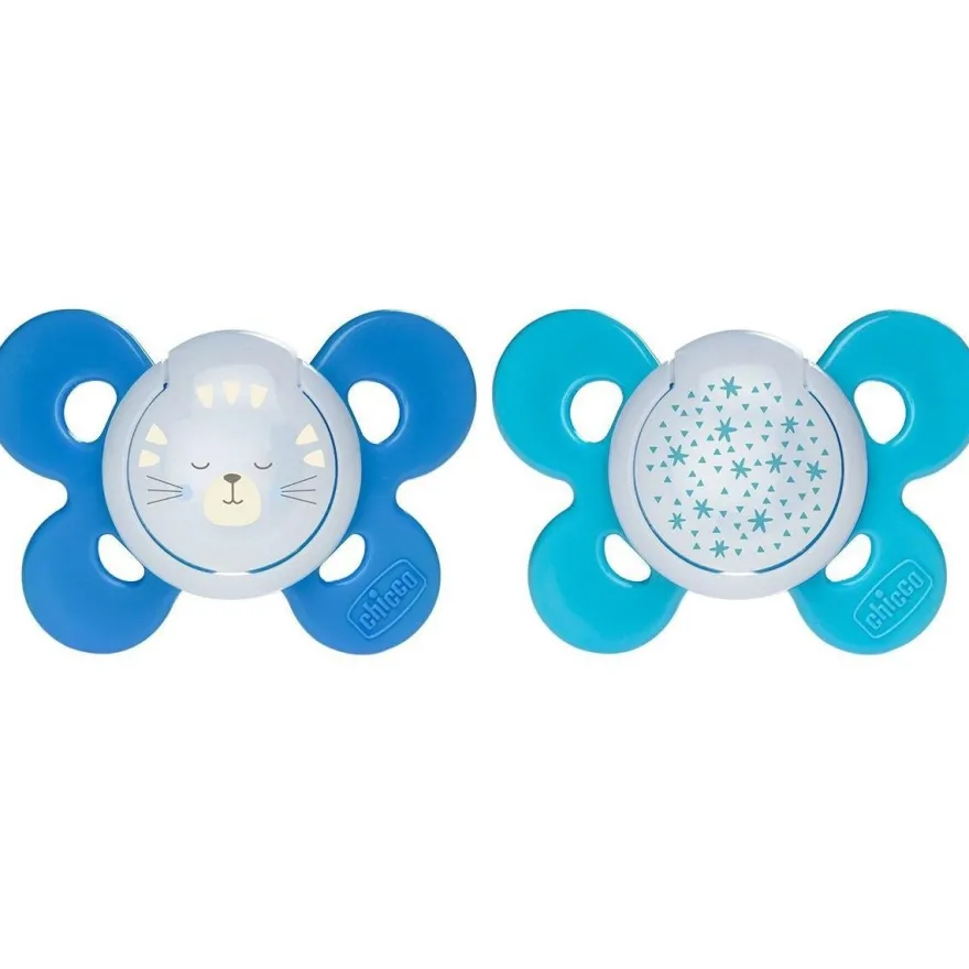 Chicco Physio Comfort Chupete De Silicona De 16-36 Meses Tonos Azules, 2 Unidades