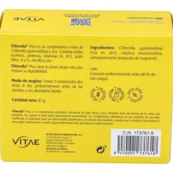 Chlorella Plus con Zinc 60 Compr - Vitae