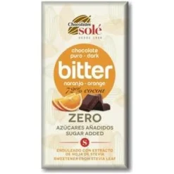 Chocolates Sole Chocolate Negro 72% Naranja Y Stevia Bio 100G