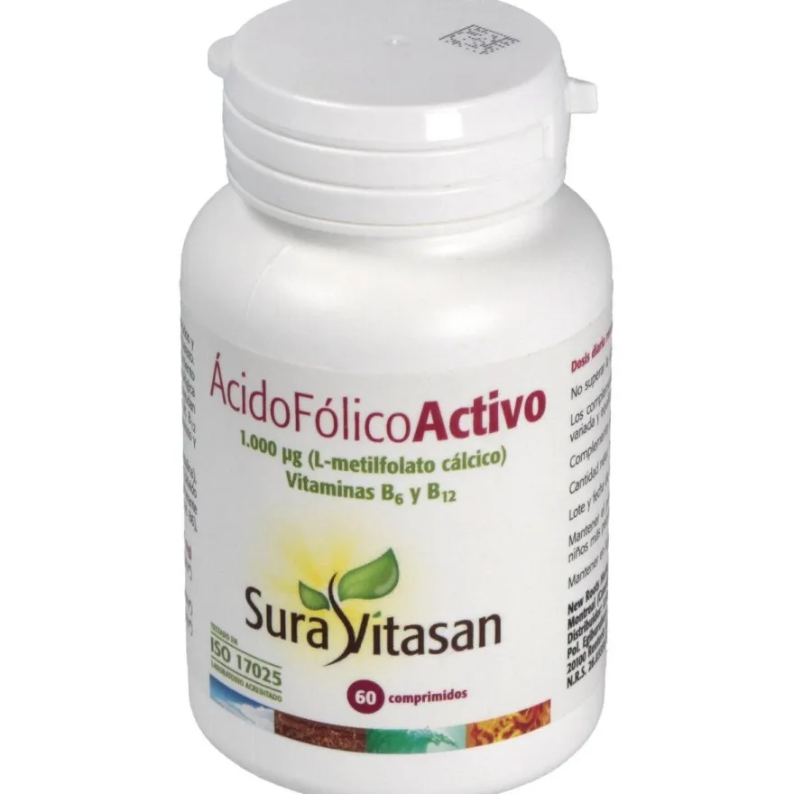 Ácido Fólico Activo 60caps - Sura Vitasan