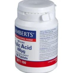 Ácido Fólico 400g 100 Tabletas - Lamberts