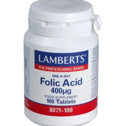 Ácido Fólico 400g 100 Tabletas - Lamberts