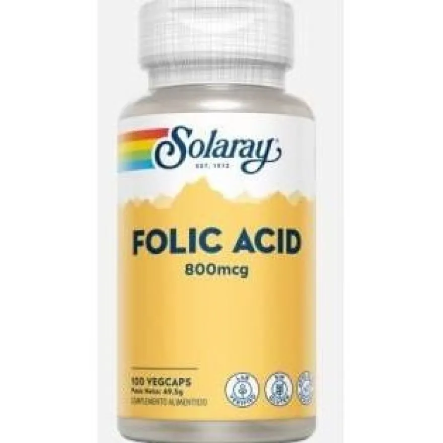 Ácido Folico 800mcg. 100cap - Solaray