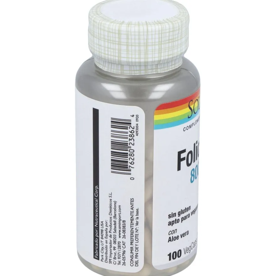 Ácido Folico 800mcg. 100cap - Solaray