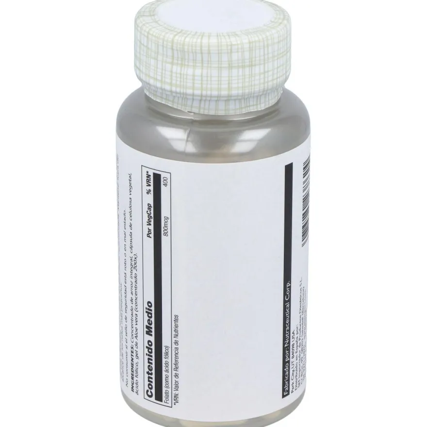 Ácido Folico 800mcg. 100cap - Solaray