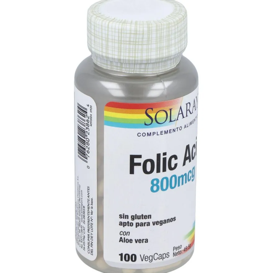 Ácido Folico 800mcg. 100cap - Solaray