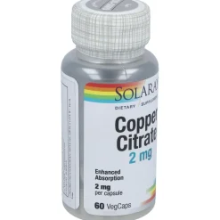 Cobre Citrato 2mg 60caps - Solaray