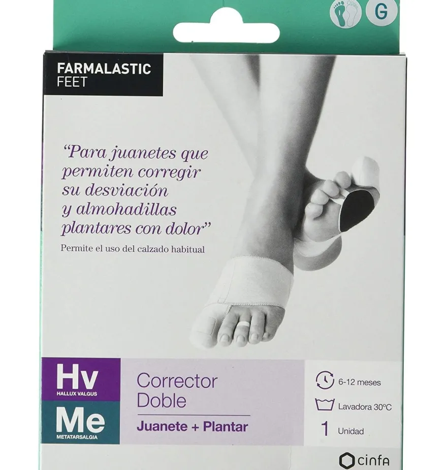 Corrector Doble Juanetes y Plantar - Farmalastic Feet (pie Izdo T - Gde) - Cinfa S a