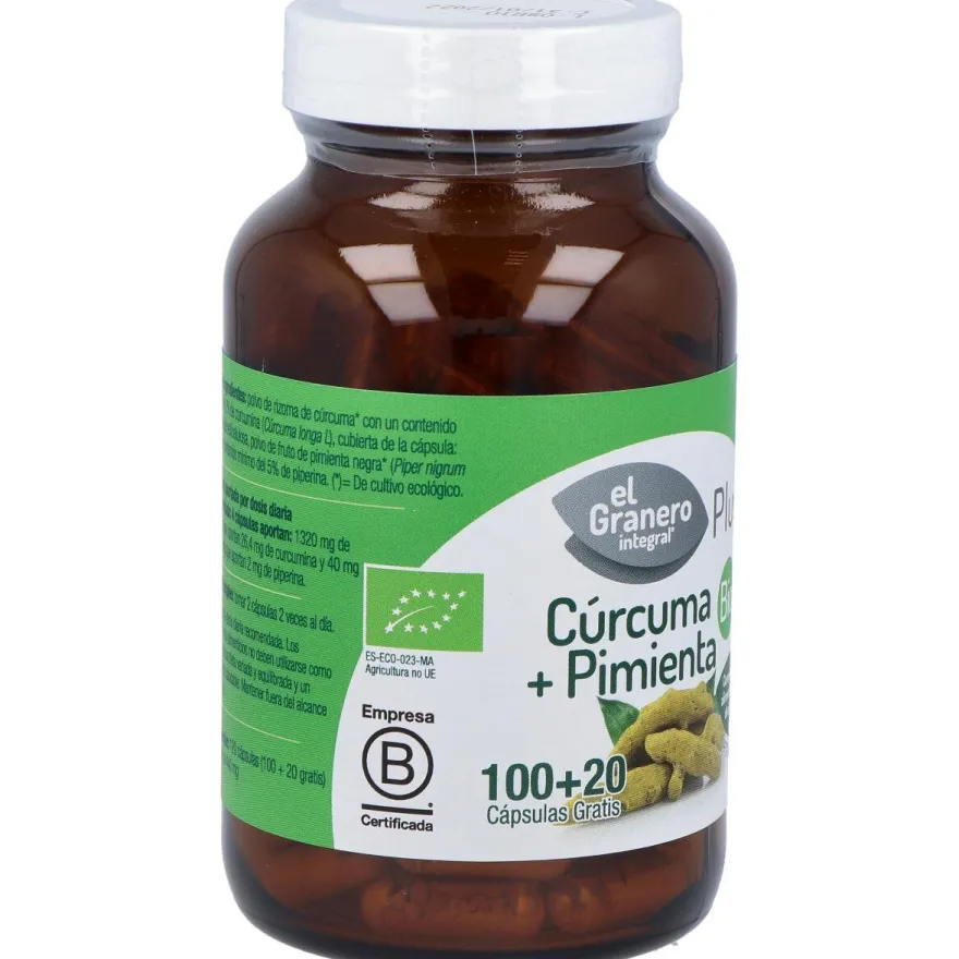 Cúrcuma + Pimienta Plus Bio 120caps - El Granero