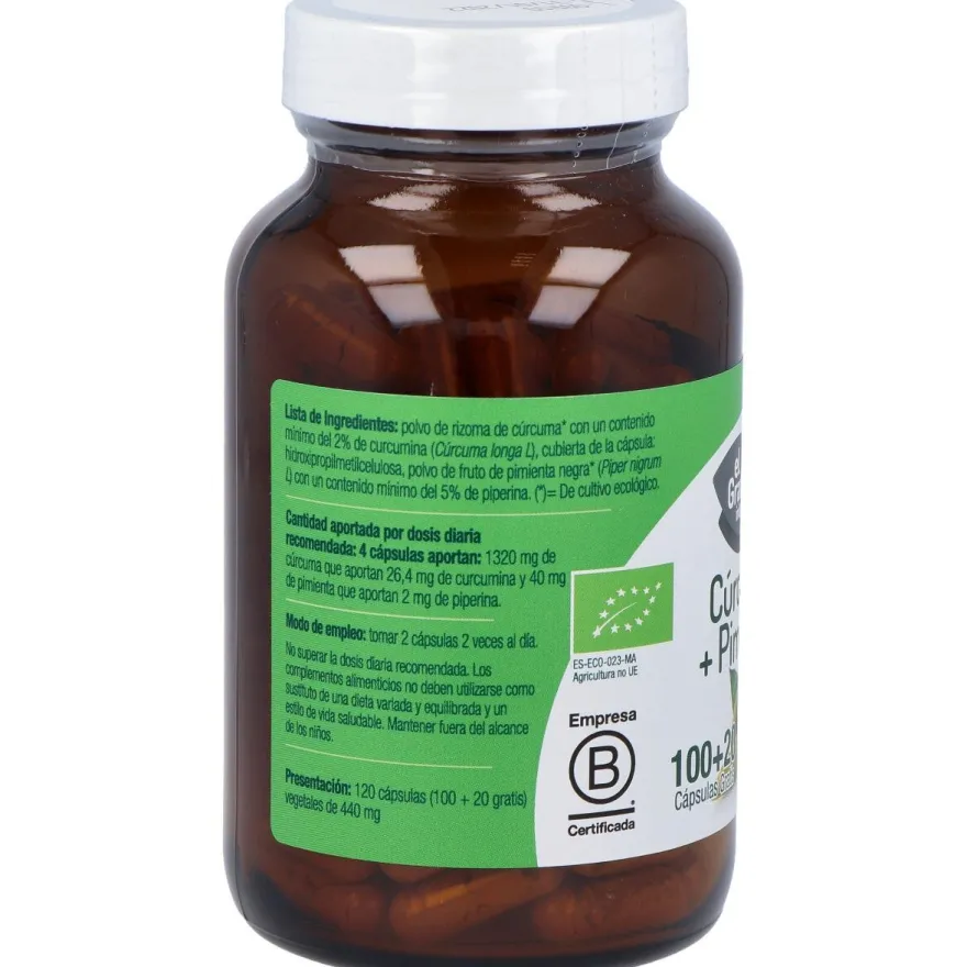 Cúrcuma + Pimienta Plus Bio 120caps - El Granero