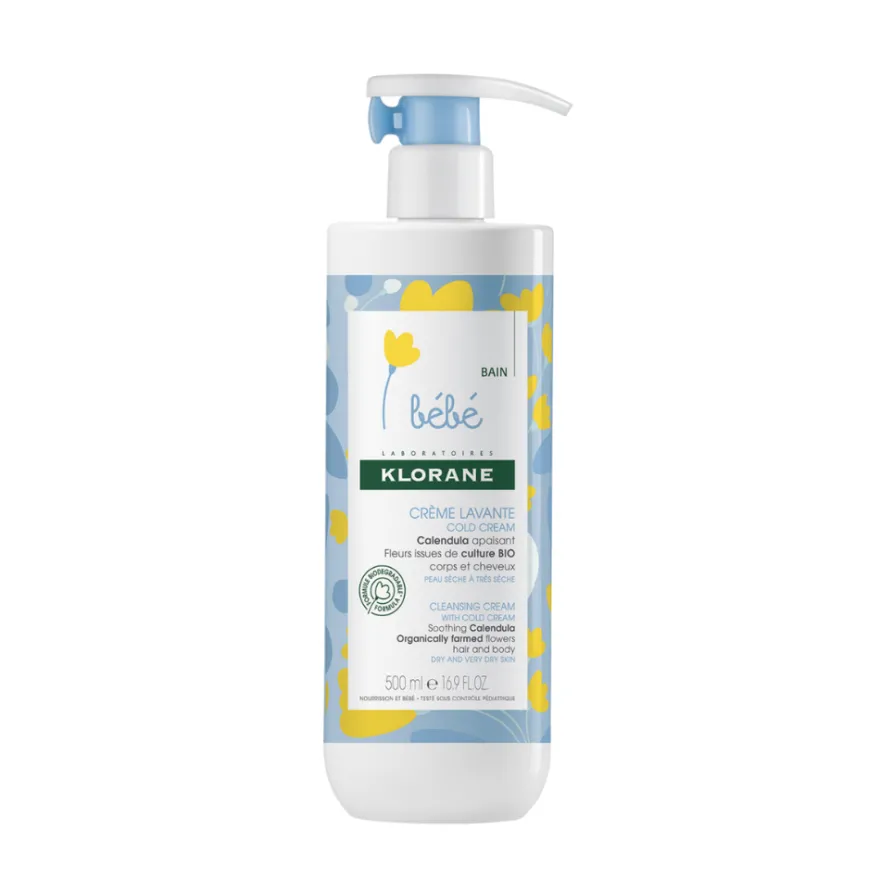 Crema Limpiadora a la Caléndula con Cold Cream, 500 ml. - Klorane