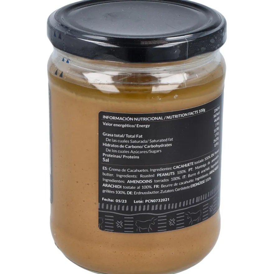 Crema 100% Natural Cacahuete 500g - Paleobull