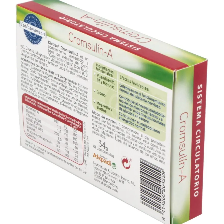 Cromsulin a (diabetes) 48comp - Dietisa