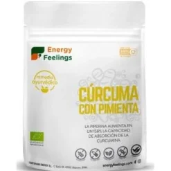 Curcuma con Pimienta Polvo Eco Vegan sin Gluten200g - Energy Feelings