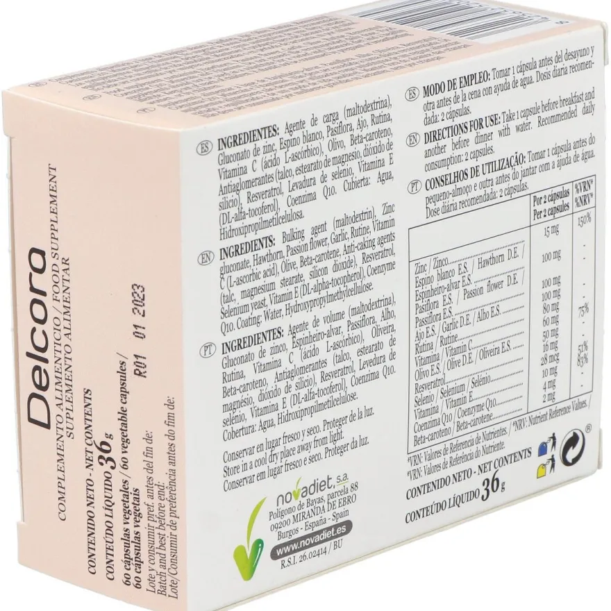 Delcora 60 Cápsulas - Novadiet