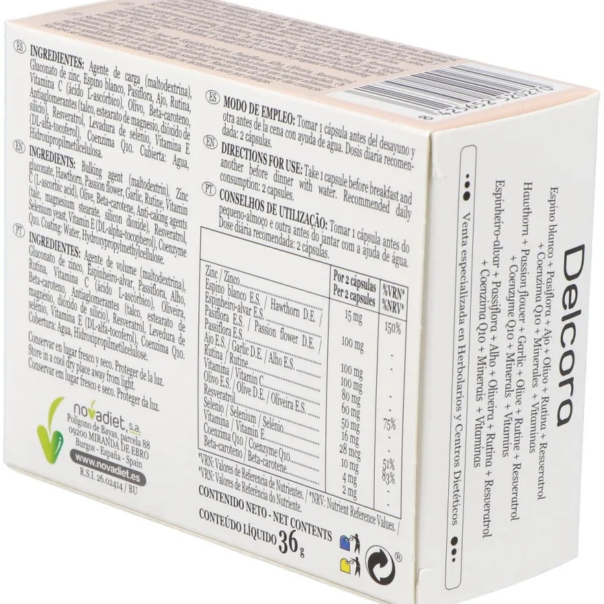 Delcora 60 Cápsulas - Novadiet