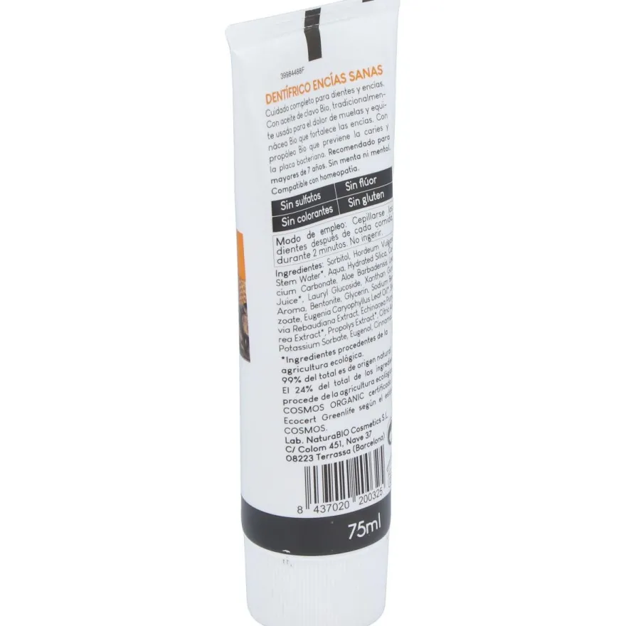 Dentifrico Encias Sanas Propoleo - Clavo 75ml. Bio - Naturabio Cosmetics
