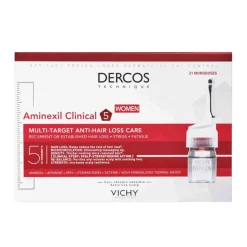 Dercos Aminexil Clinical 5 Mujer, 21 Monodosis x 6 ml. - Vichy