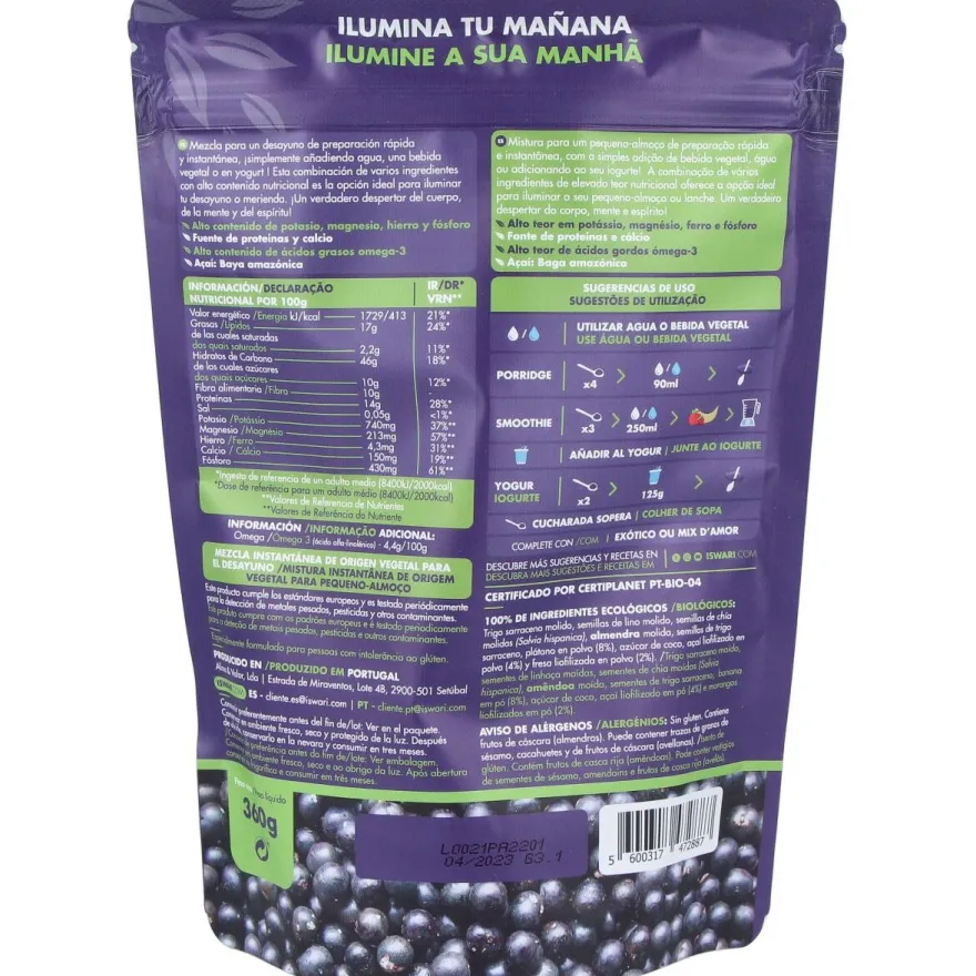 Despertar Buda Acai Fresa Plat 360g - Iswari