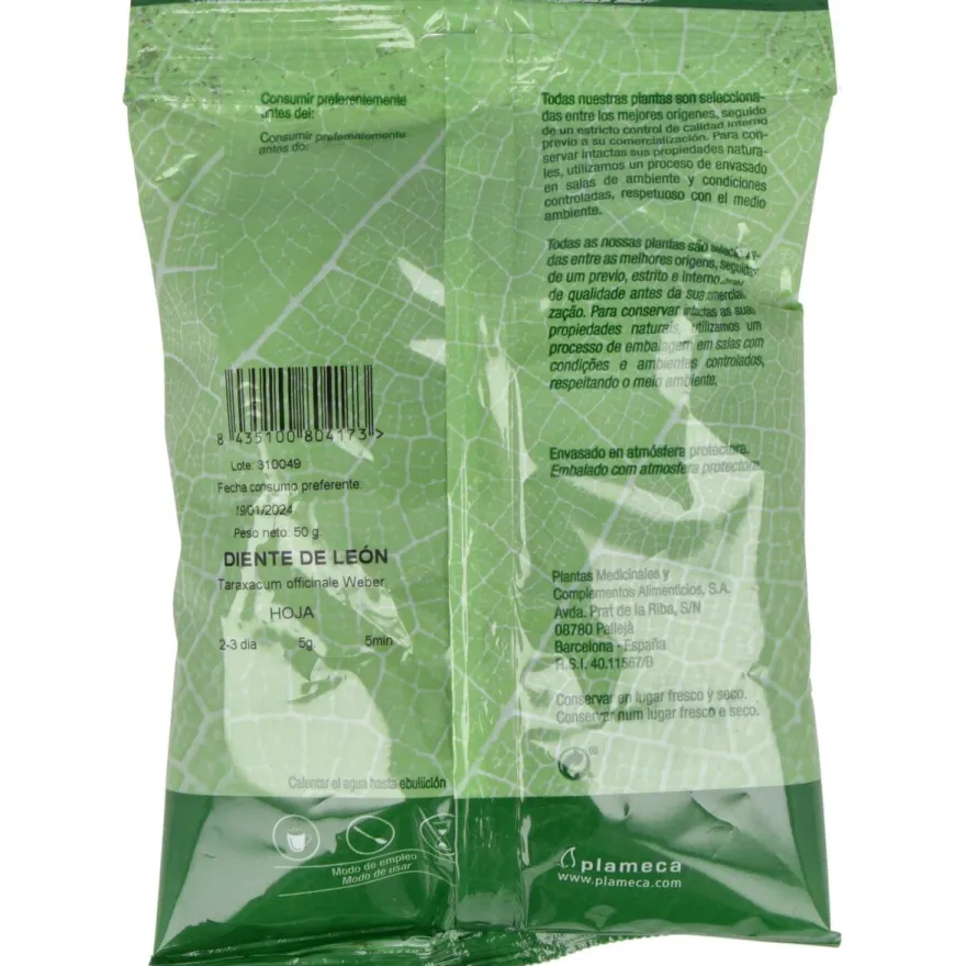 Diente de Leon Hojas Trituradas Bolsa 50gr - Plameca