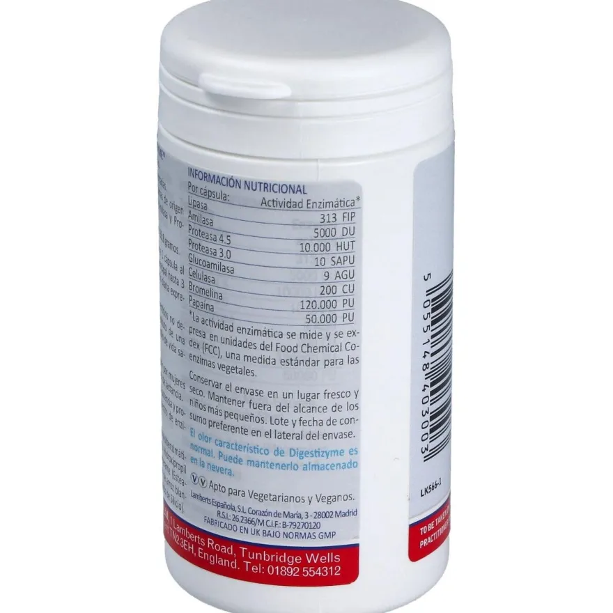 Digestizyme (complejo de Enzimas) 100 Cap - Lamberts
