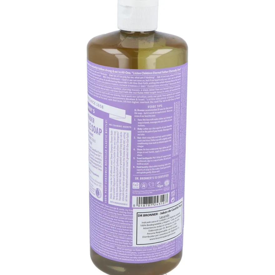 Dr. Bronner's Jabón Líquido Lavanda Bio 945ml - Dr. Bronners
