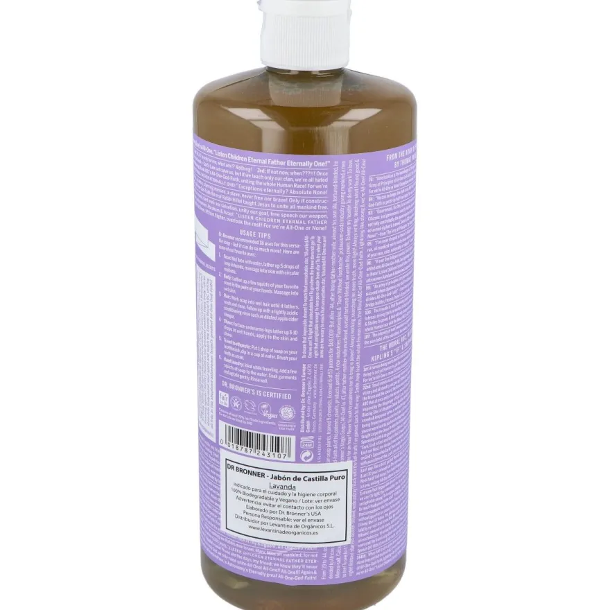 Dr. Bronner's Jabón Líquido Lavanda Bio 945ml - Dr. Bronners