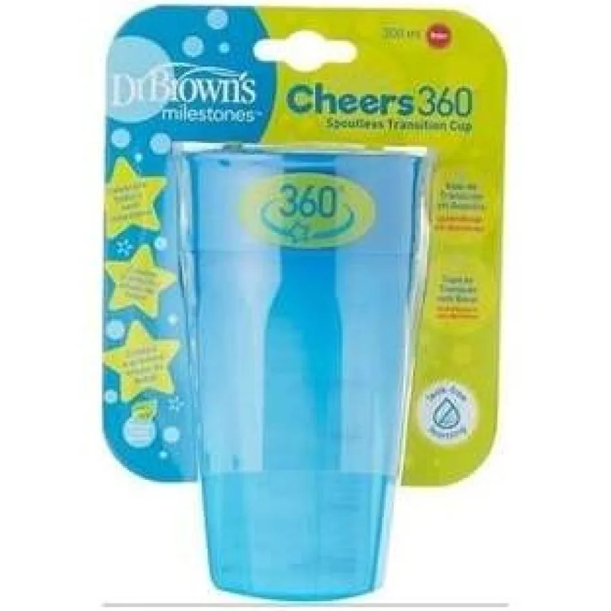 Dr.Brown'S Vaso 360 Sin Boquilla Azul Con Asas 300Ml