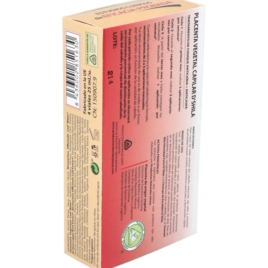 D'shila Placenta Capilar Vegetal Plus Forte 4x25ml - D Shila