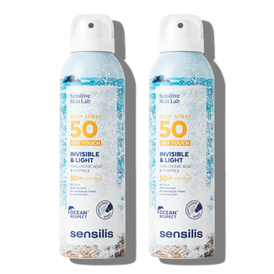 Duplo Invisible & Light Body Spray SPF50+, 200 ml. + 200 ml. - Sensilis