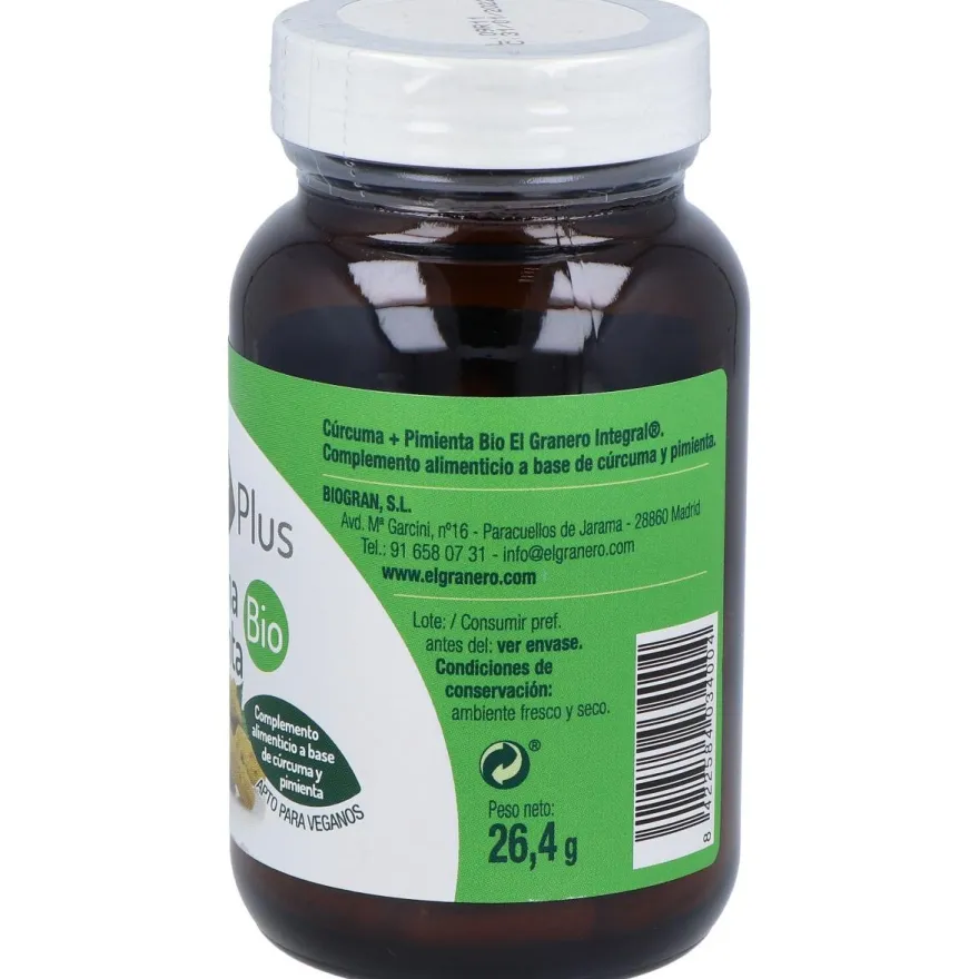 El Granero Curcuma Pimienta Bio 60Caps