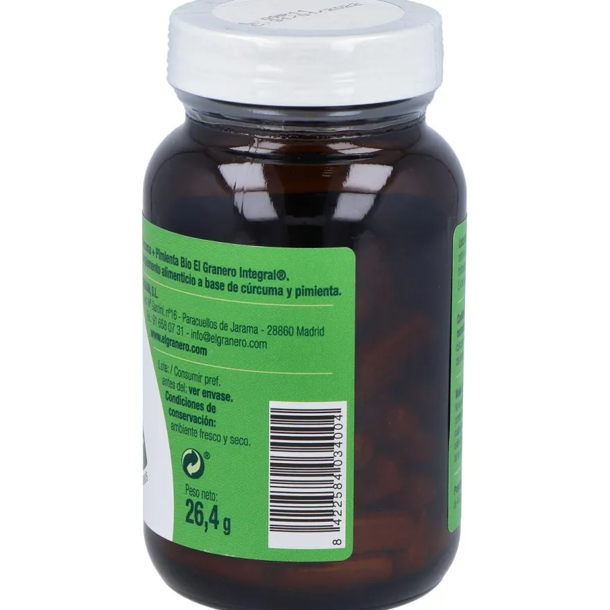 El Granero Curcuma Pimienta Bio 60Caps