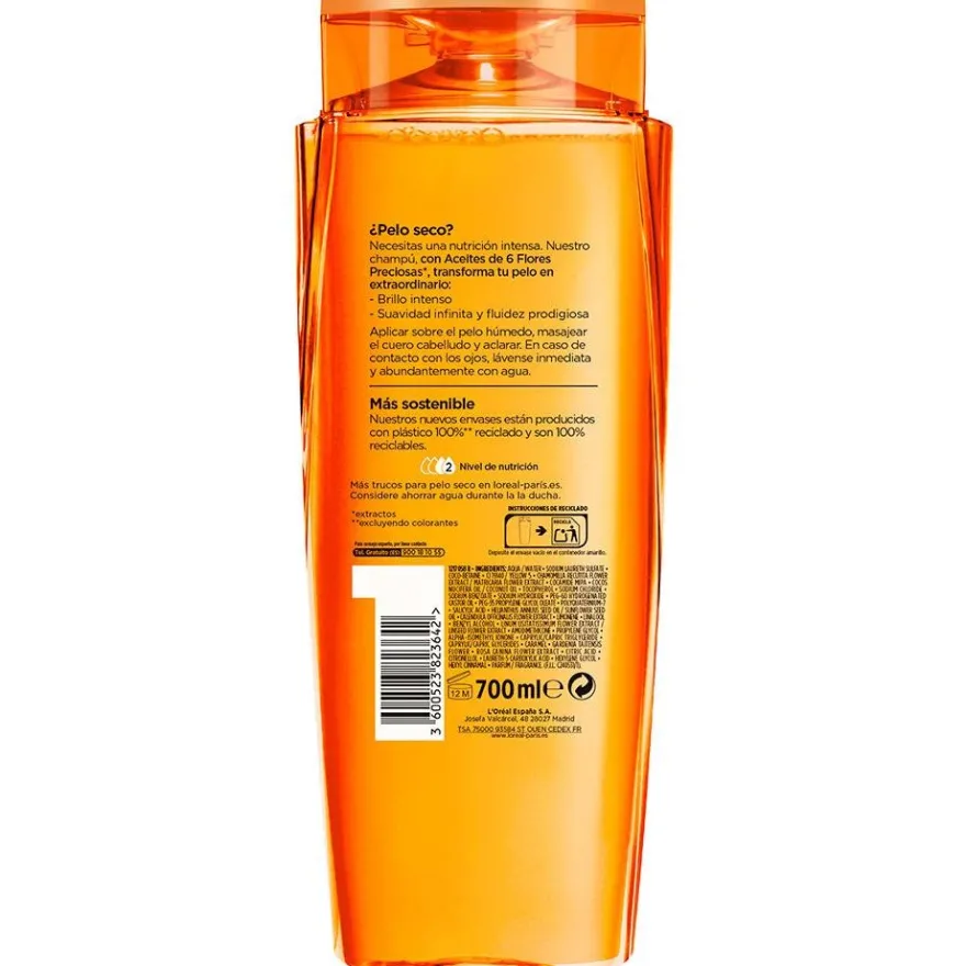 Elvive Aceite Extraordinario Champú Nutritivo 700 ml - L'oral Paris