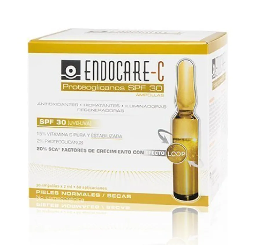 Endocare-C Proteoglicanos SPF30 (UVB-UVA), 30 Ampollas x 2 ml. - Cantabria Labs
