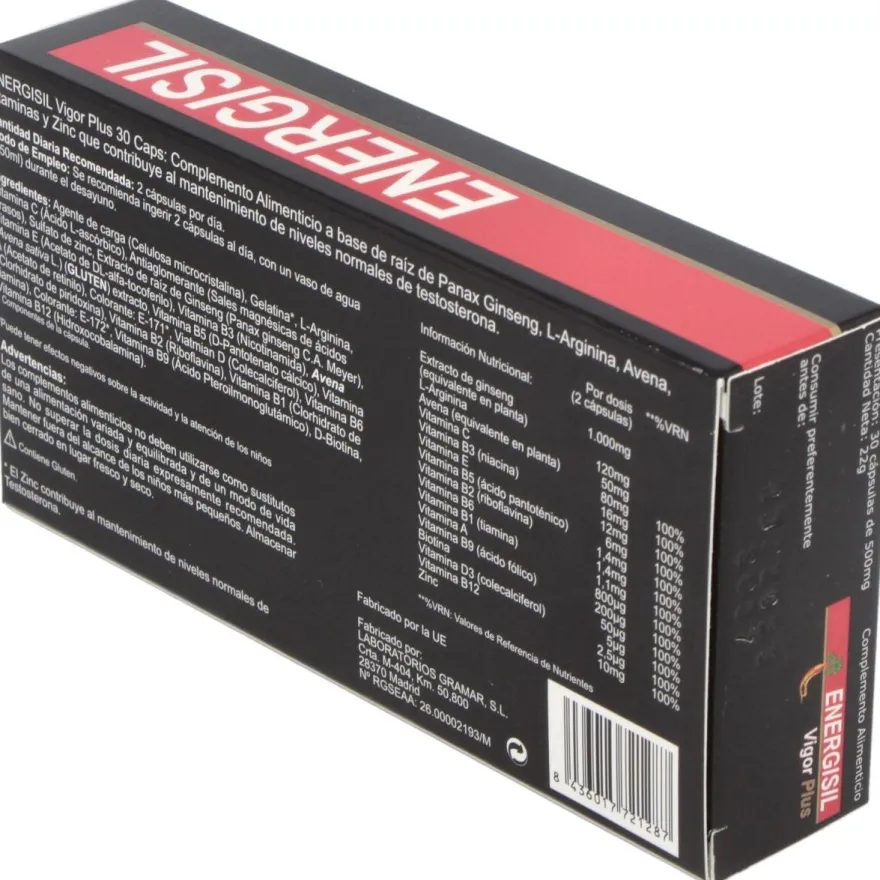 Energisil Vigor Plus (ginseng+arginina) 30cap - Pharma Otc