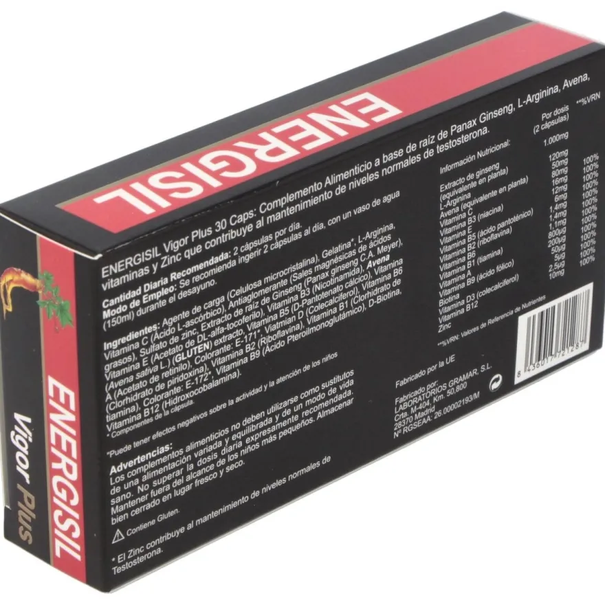 Energisil Vigor Plus (ginseng+arginina) 30cap - Pharma Otc