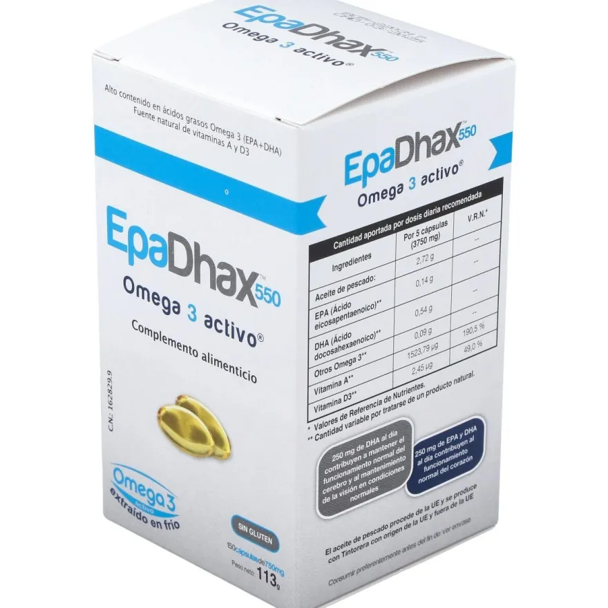 Epadhax Omega 3 Activo 550 Mg 150 Cápsulas