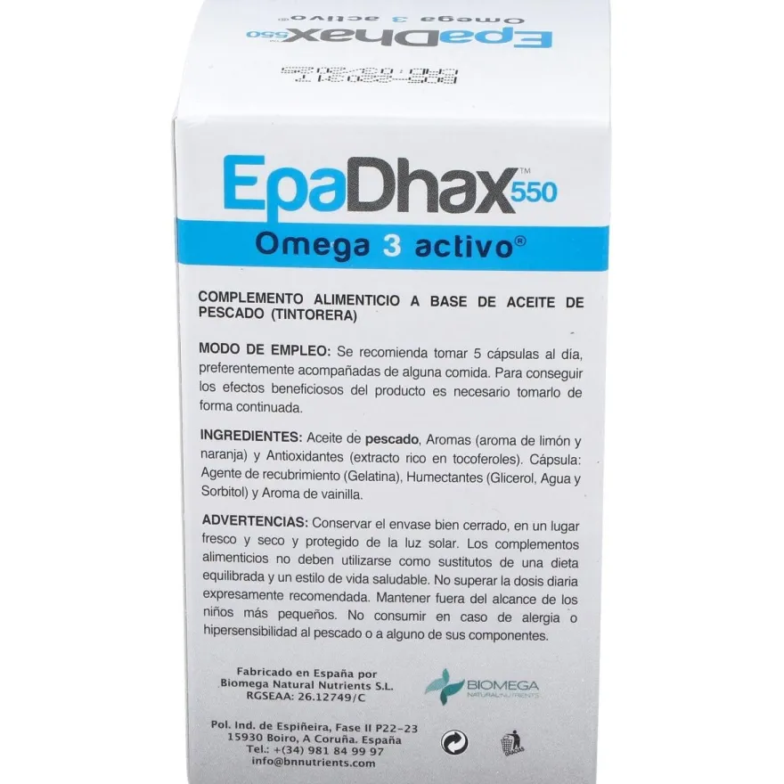Epadhax Omega 3 Activo 550 Mg 150 Cápsulas
