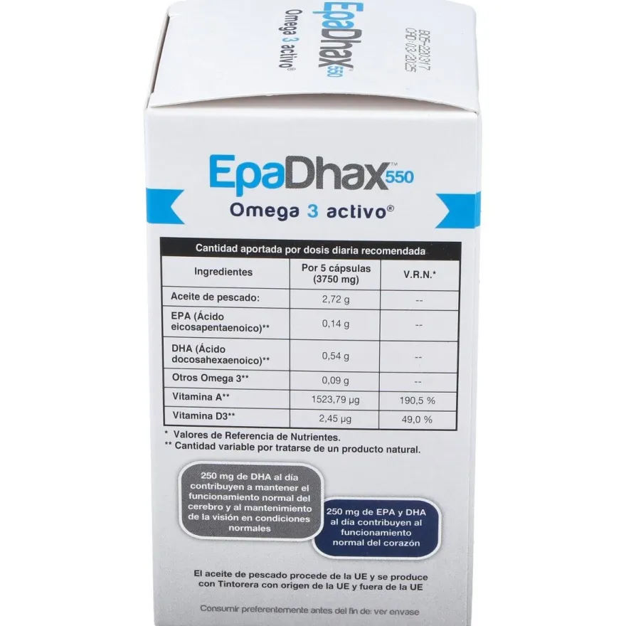 Epadhax Omega 3 Activo 550 Mg 150 Cápsulas