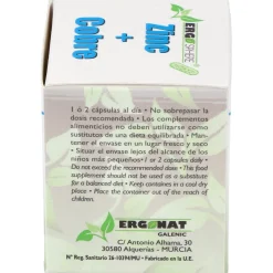 Ergonat Galenic Zinc Cobre Ergosphere 50Caps