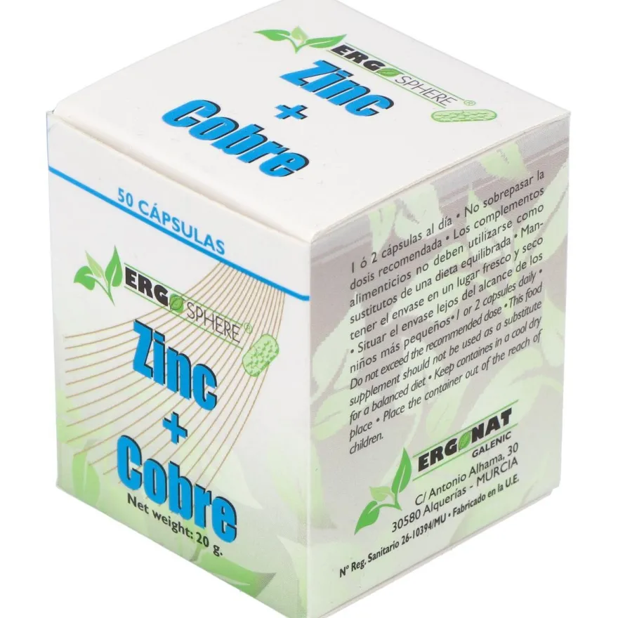 Ergonat Galenic Zinc Cobre Ergosphere 50Caps