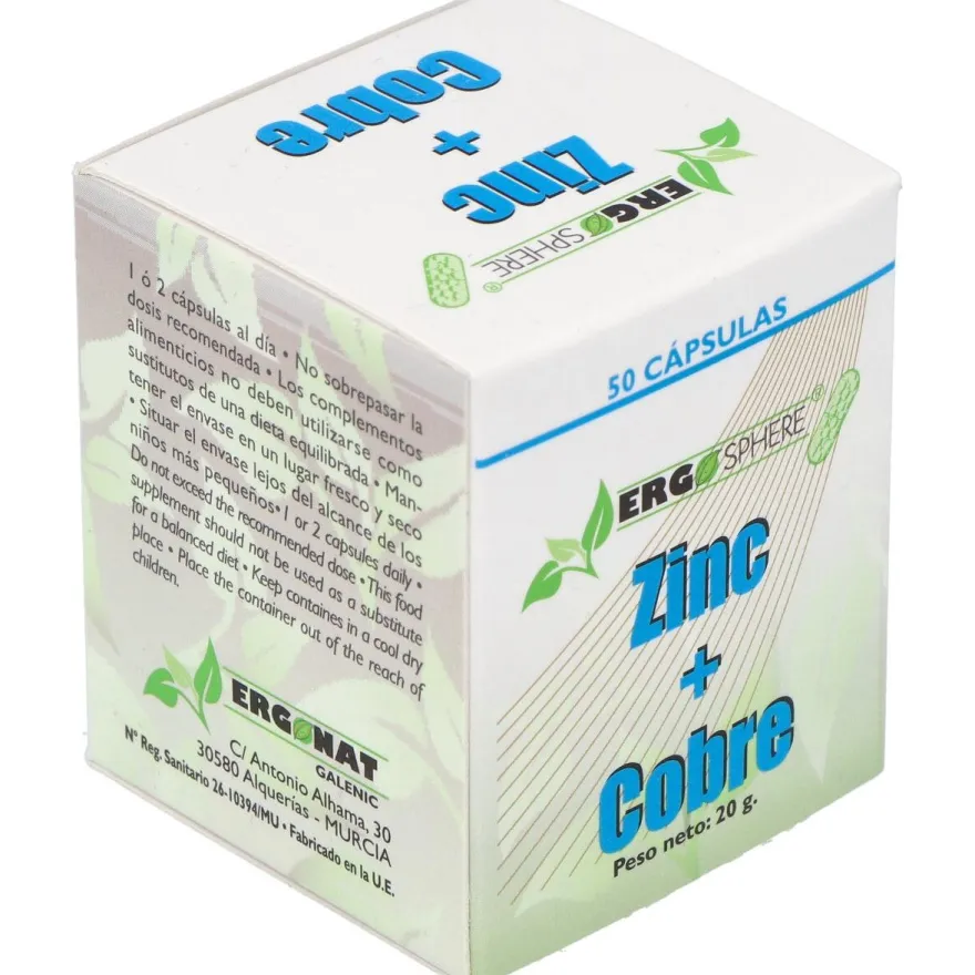 Ergonat Galenic Zinc Cobre Ergosphere 50Caps