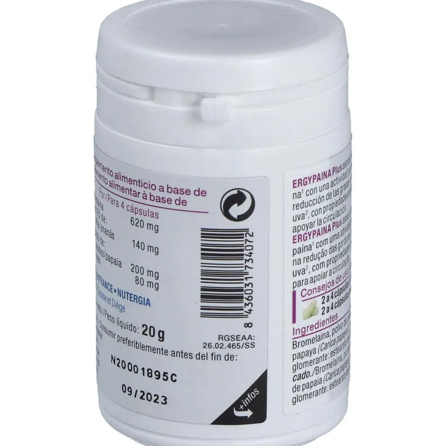 Ergypaina Plus 60 Caps - Nutergia