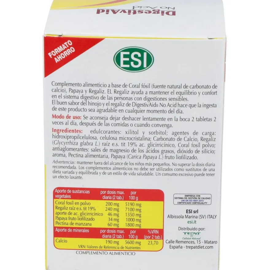 Esi Digestivaid No Acid 60 Tabletas - Esi - Trepat Diet