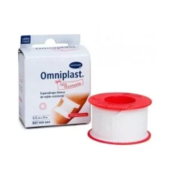 Esparadrapo Hipoalergico - Omniplast Tejido Resistente (1 Unidad 5 M X 2,5 Cm Color Blanco)