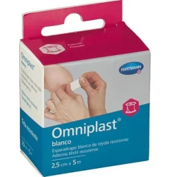 Esparadrapo Hipoalergico - Omniplast Tejido Resistente (1 Unidad 5 M X 2,5 Cm Color Blanco)