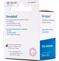 Esparadrapo Hipoalergico - Omniplast Tejido Resistente (1 Unidad 5 M X 2,5 Cm)