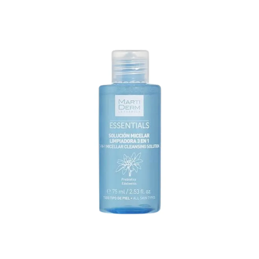 Essentials Solucion Micelar Limpiadora 3 en 1 Formato Viaje, 75 ml.- Martiderm