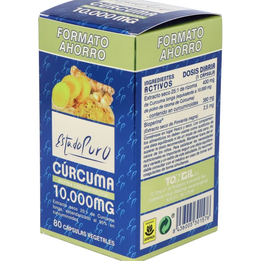 Estado Puro Cúrcuma 10.000mg 80caps - Tongil