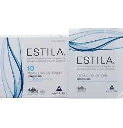 Estila Toallitas Esteriles de Un Solo Uso - Higiene de Parpados/ Pestañas y Borde Palpebral (10 Unidades) - Farmaceutica Angelini S.a